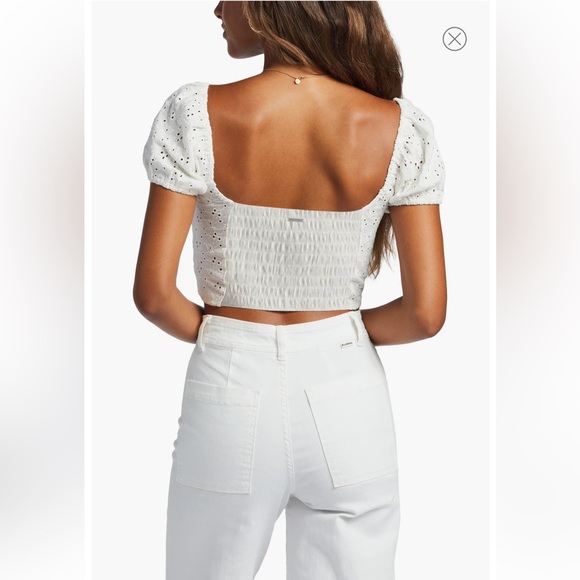 BILLABONG Last Kiss Eyelet Cotton Crop Top NWT - Picture 2 of 15